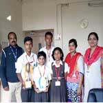 Medal winners with Principal Mrs. Mandhari and In-charge Mrs. Puja Kulkarni 2017-18